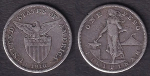 1 Peso 1910-S US-Philippine United States of America Coin - Stock #C9 - Picture 1 of 4