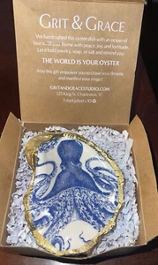 Grit & Grace Octopus Oyster Shell Ring Trinket Dish Gold New Box Gorgeous - Picture 1 of 5