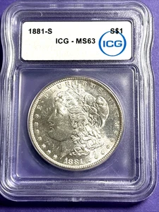 1881 S Morgan Silver Dollar ICG MS-63 - Picture 1 of 5