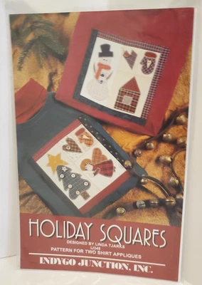 Vtg Holiday Squares by Indygo Junction Inc No-Sew Applique 1994 Pattern #348 - Image 1 of 4