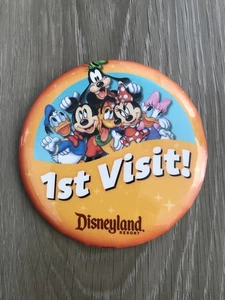 Disneyland Resort 1st Visit Pin Button Badge Mickey and Friends 3" Size - Picture 1 of 5
