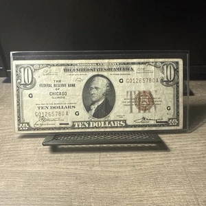 1929 $10 Dollar Bill National Currency Note Chicago G01265780A - Picture 1 of 9