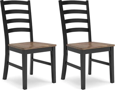 Signature Design by Ashley Wildenauer Rustic Armless Dining Chair, Set of 2, Bla - Image 1 of 4