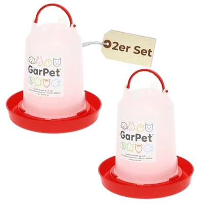 2er Set Hühnertränke 1,5L Geflügeltränke Wasserspender Hühner Wassertränke - Bild 1 von 4