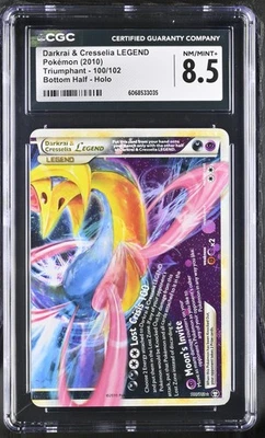 CGC 8.5 Darkrai & Cresselia LEGEND Triumphant Bottom 100/102 Holo Pokemon Card - Image 1 of 2