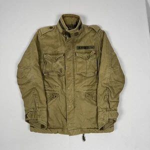 Abercrombie & Fitch Mountain M65 Military Parka Sherpa Coat Zip Mens Medium - Picture 1 of 15