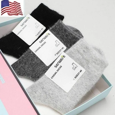 4 Pairs Mongolia100% Pure Cashmere Wool Thick Warmer Mid Calf Women Winter Socks - Image 1 of 4