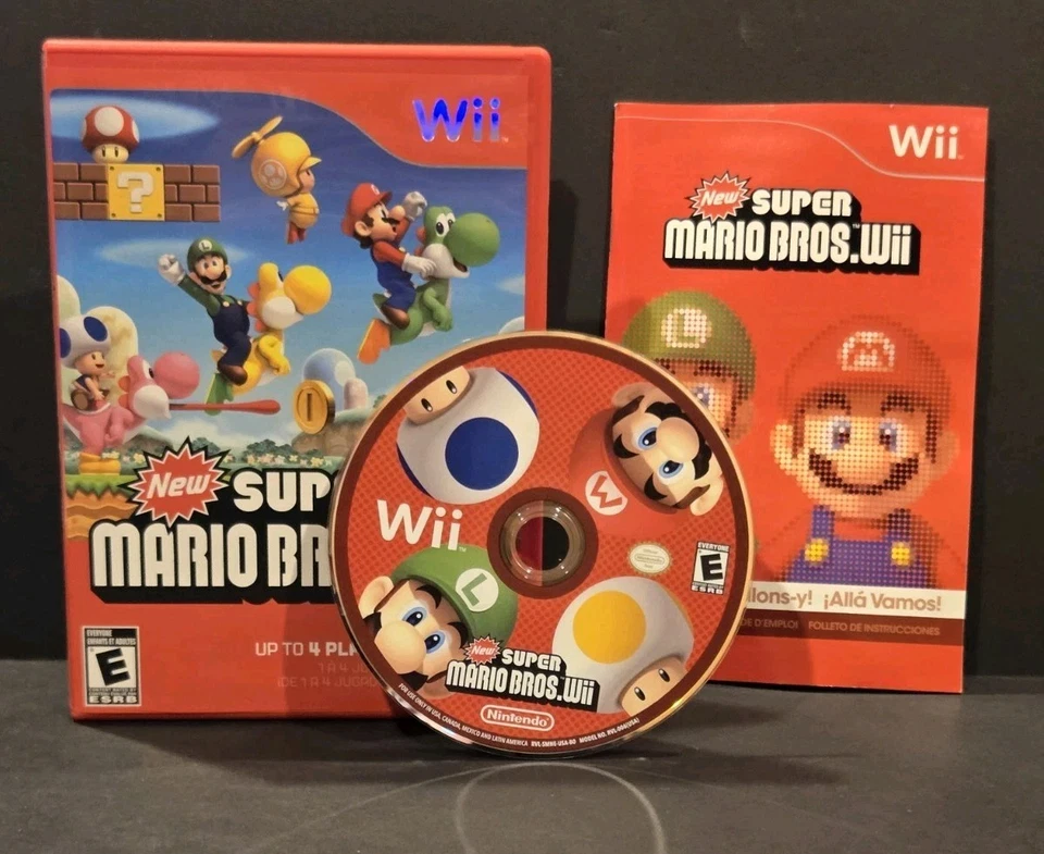 Super Mario Bros. Wii - Complete In Box With Book - Tested - image 1 of 1