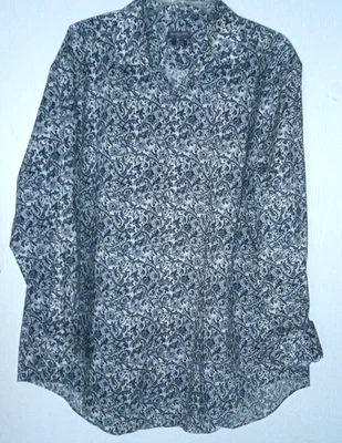 Van Heusen FLEX Mens Floral Paisley Button Up XXL 18.5 34/35 Stretch  Shirt - Image 1 of 4