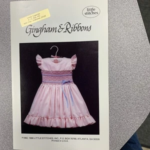 LITTLE STITCHES SMOCKING PLATE-"GINGHAM & RIBBONS" - Picture 1 of 3