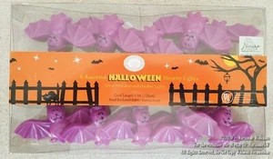 New Halloween FLYING BATS INDOOR OUTDOOR LIGHT SET PURPLE & BLACK SET OF 10 - Picture 1 of 2