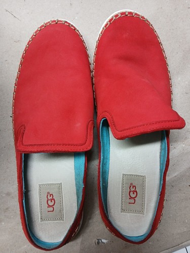 Scarpe Ugg donna taglia 9 Caleel espadrillas slip on mules ballerine pelle rossa uomo7