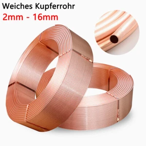 Kupferrohr Weich in Ringen Klimaanlage Kupferrohr Ø2/3/4/6/8/10-16mm Meterware - Picture 1 of 10