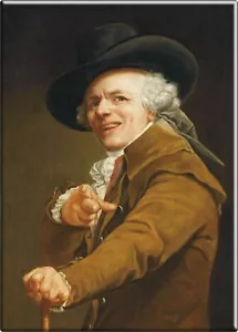 Compact Mirror - J. Ducreux's "Mocker" Self-portrait Repro - 2.5" x 3.5" - #7717 - Picture 1 of 2