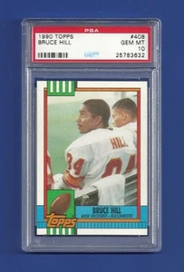 Bruce Hill 1990 Topps #408 PSA 10 gemas como nuevo Pop 1 Tampa Bay Buccaneers - Imagen 1 de 1