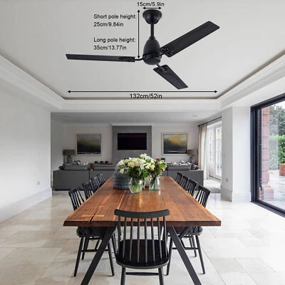 52'' Ceiling Fan with Remote Control Indoor Modern Ceiling Fan No Lights 3 Blade - Image 1 of 4