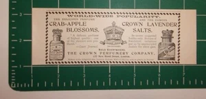 1895 The Crown Perfumery Company Advertisement London - Picture 1 of 1