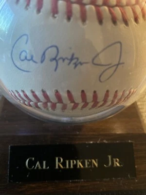 CAL RIPKEN JR. AUTOGRAPH BASEBALL BALTIMORE ORIOLES HOF THE GAME BALL COA HOLDER - Image 1 of 4
