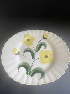 Plato ovalado blanco Blue Ridge Southern Potteries caprichoso floral Cottagecore 14" - Imagen 1 de 9