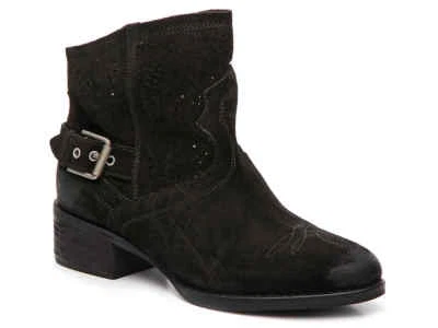 Naughty Monkey Womens Size 9 Zoey Perforated Shaft Black Burnished Suede Booties - Image 1 of 4