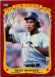 1986 Fleer Star Stickers Rickey Henderson New York Yankees #53