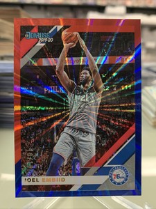 2019-20 Panini Donruss Joel Embiid Red/Blue Laser #ed 10/15 #153