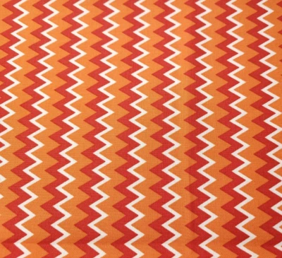 1 yd 28" Owl Wonderful Olivia Audi Wilmington Prints Orange Red White Chevron - Image 1 of 3