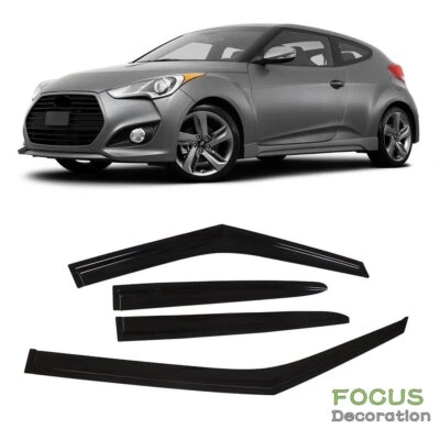 适用于现代 Veloster 2011 2012 - 2017 烟侧窗通风口遮阳板防雨罩 — 第 1/4 张图片