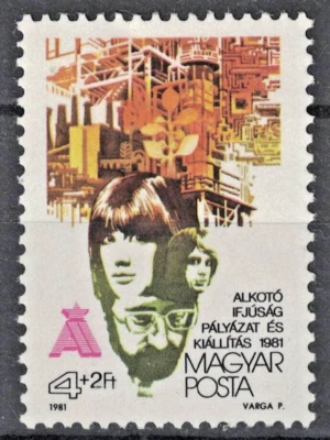 HUNGRÍA: 1981 SC#B323 MH Liga de Jóvenes Comunistas, 10º Congreso AJ451 Foto 1 de 2