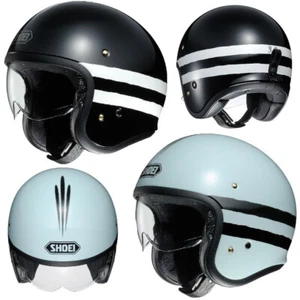Shoei J-O Sequel Open Face Motorcycle Bike Crash Helmet Light/Blue Black/White - Picture 1 of 13
