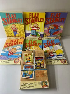 Flat Stanley Jeff Brown 7 Book Lot Bundle Paperback Kids Chapter Books Ages 6-10 - Imagen 1 de 7