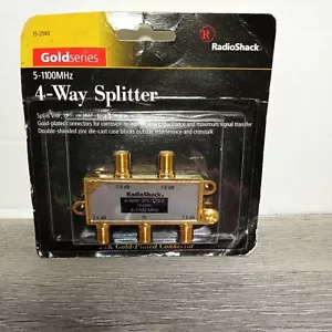 4 Way Splitter Bi-Directional 5-1100MHz 75-Ohm Gold Plated TV Video Coax Cable - Picture 1 of 4