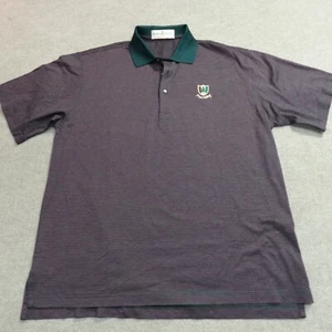 Fairway & Greene Polo Shirt Medium Red Green Striped Pine Valley Embroidered - Picture 1 of 9