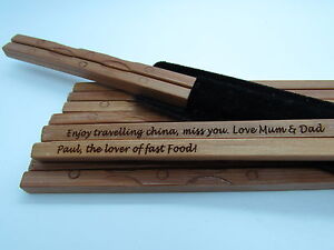 PERSONALISED ENGRAVED Authentic Natural Bamboo Chopsticks - Chinese New Year