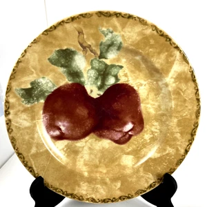 Cheri Blum 222 Fifth Cortland Plate Set of 4 Salad Plates 8 1/8" Apples Plums - Picture 1 of 6