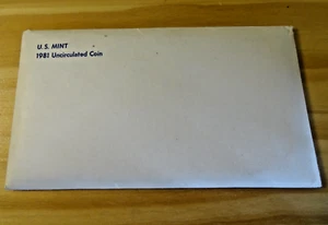 1981 P+D Uncirculated Coin Set U.S Mint Original Government Envelope - Picture 1 of 4