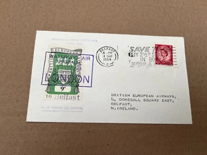 BEA Flown cover Belfast air letter sevice rate increase 1/9/1954 - Picture 1 of 2
