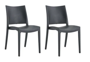 Kit 2 Sillas Polipropileno Cocina BAR Restaurante Interno Exterior Negro 580FL - Imagen 1 de 1