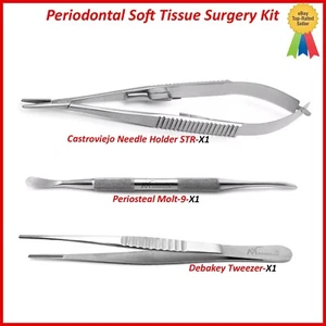 Kit de herramientas de cirugía de tejidos blandos periodontales Instrumentos de laboratorio dental periodontal - Imagen 1 de 8