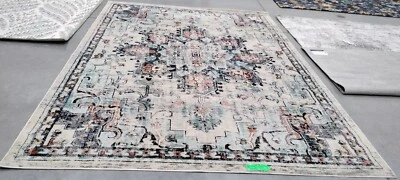 CREAM / BLUE 9' X 12' Stained Rug, Reduced Price 1172754560 MAD473B-9 - Image 1 of 4
