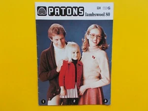 PATONS LAMBSWOOL 80 - # 534 - JUMPER, CARDIGAN - MEN, LADY & CHILD - HAND KNIT - Picture 1 of 4