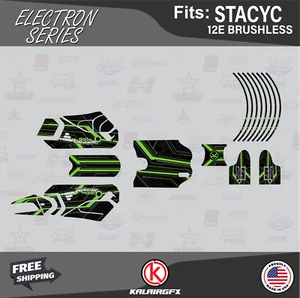 Graphics Kit for STACYC 12E Brushless Electric Bike (All Years) Electron- Green - Bild 1 von 6