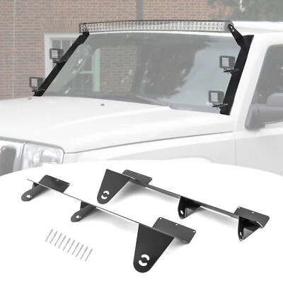 54'' Curved Light Bar Windshield Pillar Brackets For 2005-2010 Jeep Commander XK - Imagem 1 de 4