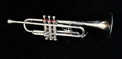 Tromba modello professionale strumenti jazz per orchestra argento cromato lucido - Immagine 1 di 4