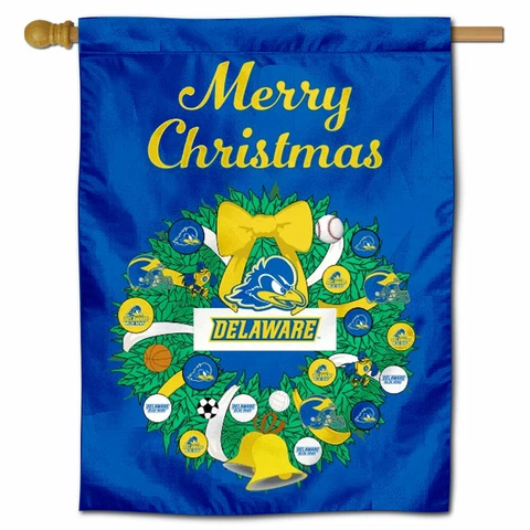 University of Delaware Happy Holidays Christmas Decorative House Flag Cover