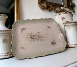 Vintage Vanity See Spring Floral Dresser Trinket Tray Cottagecore Ironstone look - Picture 1 of 14