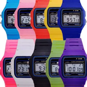 F91 Style Daily Digital Watch for Adults & Children. Splash Proof. Stopwatch - Picture 1 of 23