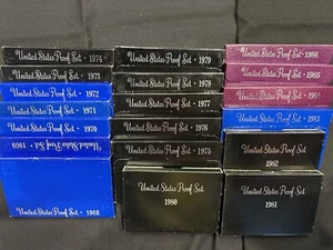 1968 - 1986 U.S. Mint Proof Sets - 19 Sets - Picture 1 of 3