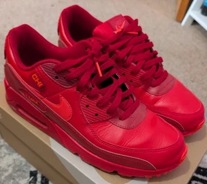 Nike Air Max 90 Chicago City Special US12 Mens Sneakers Shoes Red Infrared - Picture 1 of 14