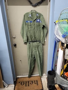 Lt. Col USAF Vietnam Era OD Green Cotton Uniform Shirt sz? + Pants sz 30x31 - Picture 1 of 12